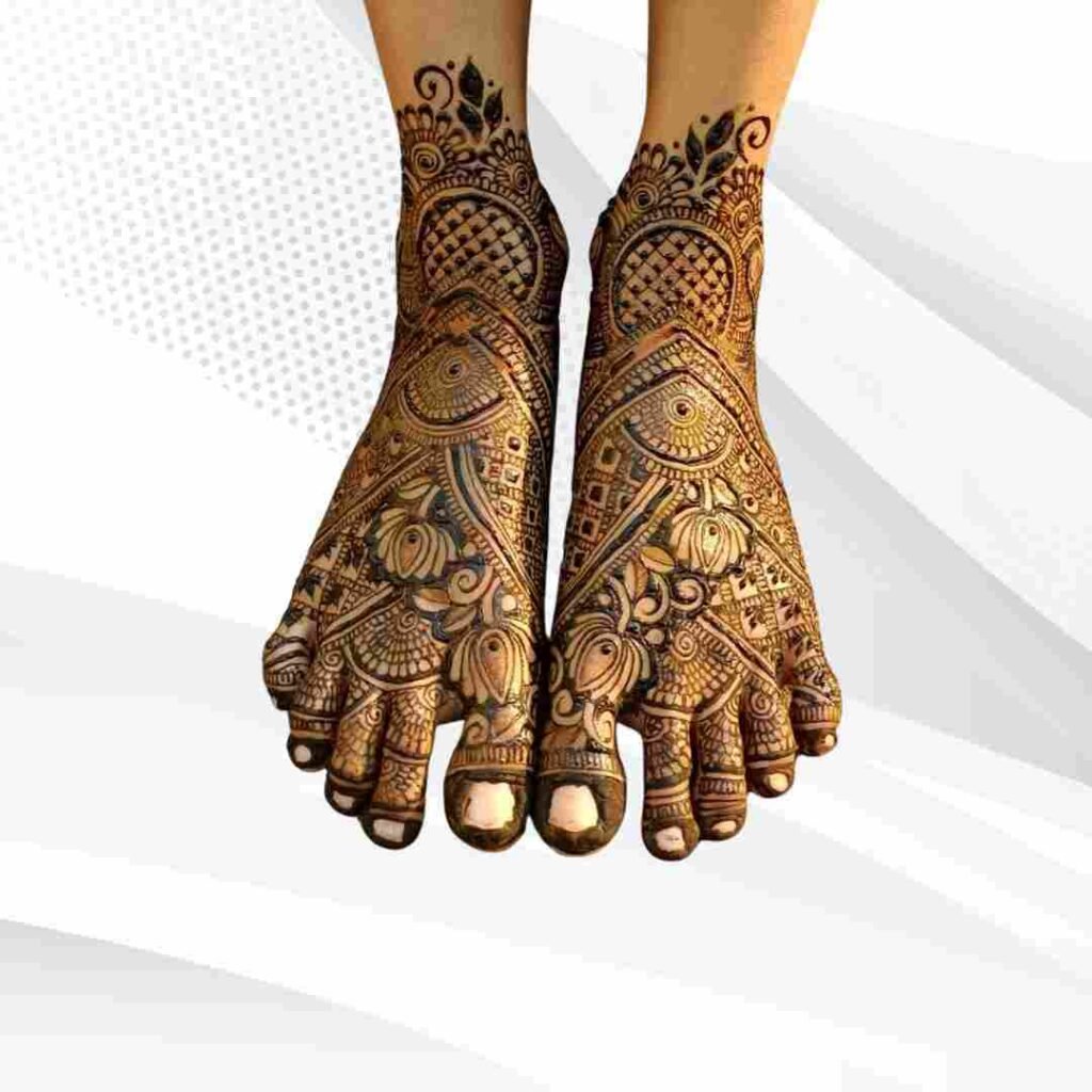 Leg Mehndi Design Khafif Flower