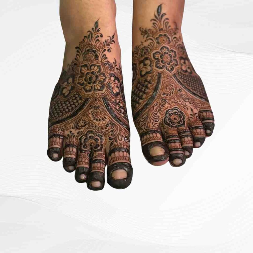 Leg Mehndi Design Khafif Flower
