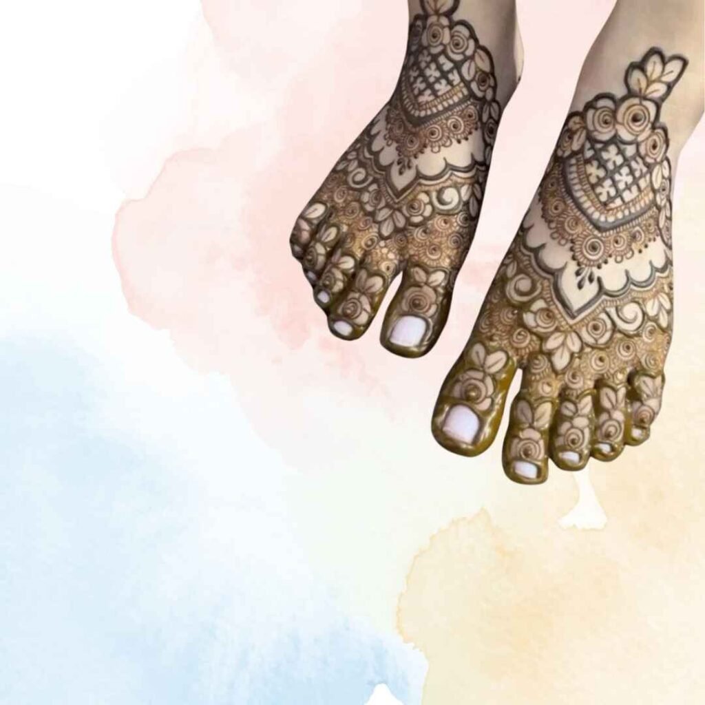 Leg Mehndi Design Khafif Flower