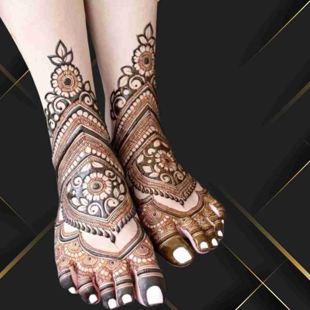Leg Mehndi Design Khafif Flower
