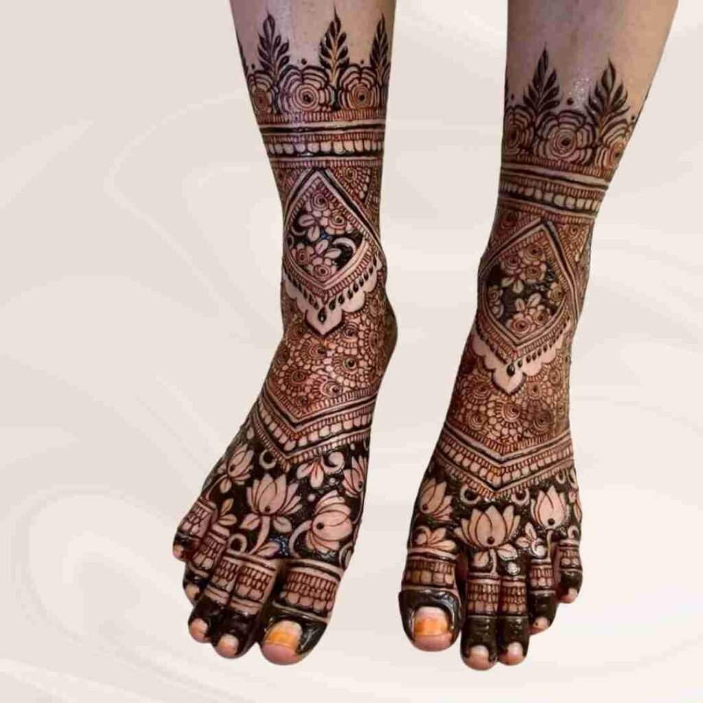 Simple Leg Mehndi Design Khafif