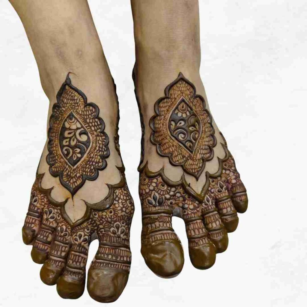 Simple Leg Mehndi Design Khafif