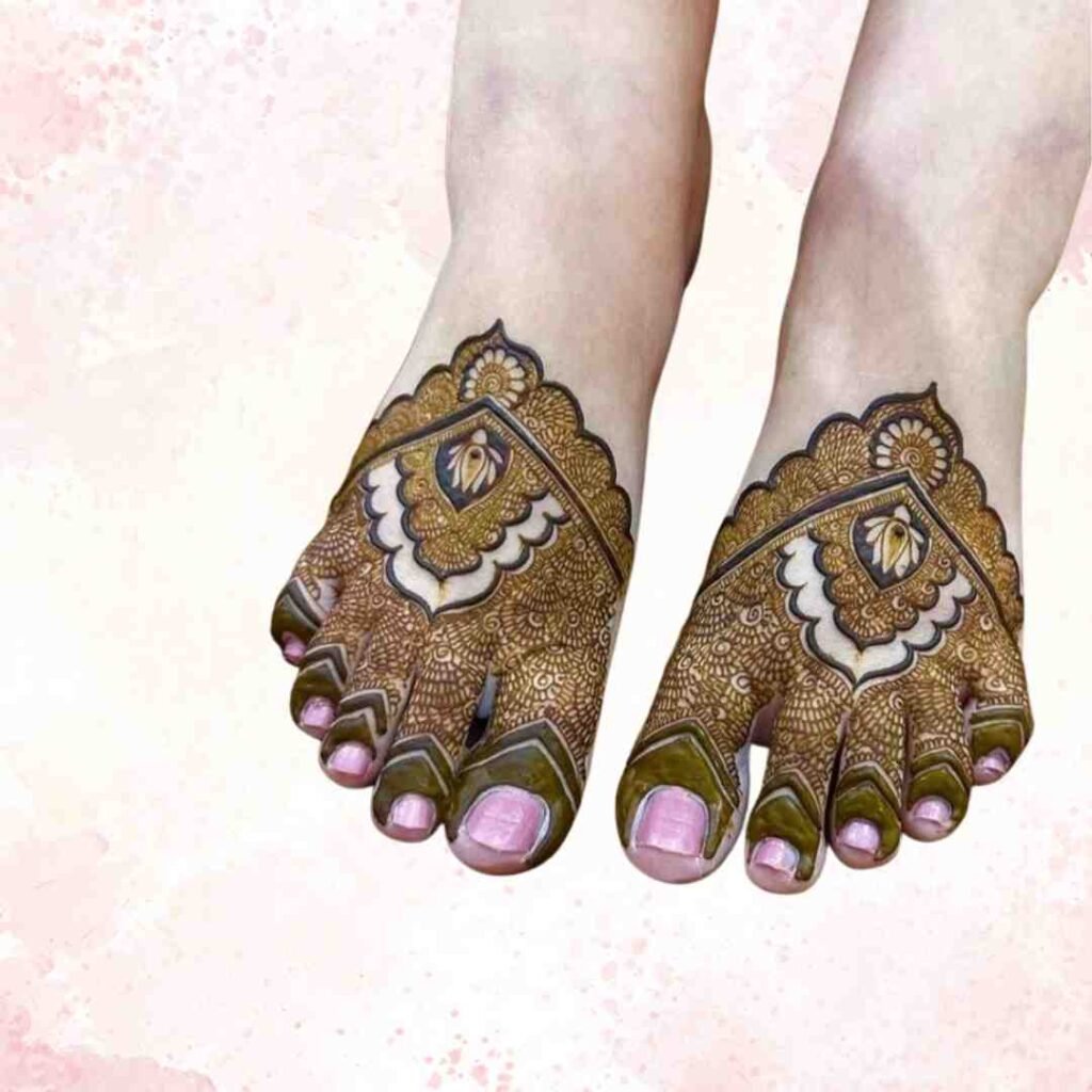 Simple Leg Mehndi Design Khafif