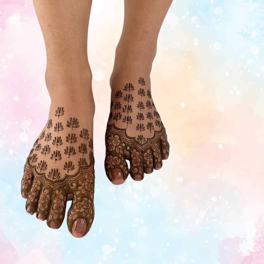 Simple Leg Mehndi Design Khafif