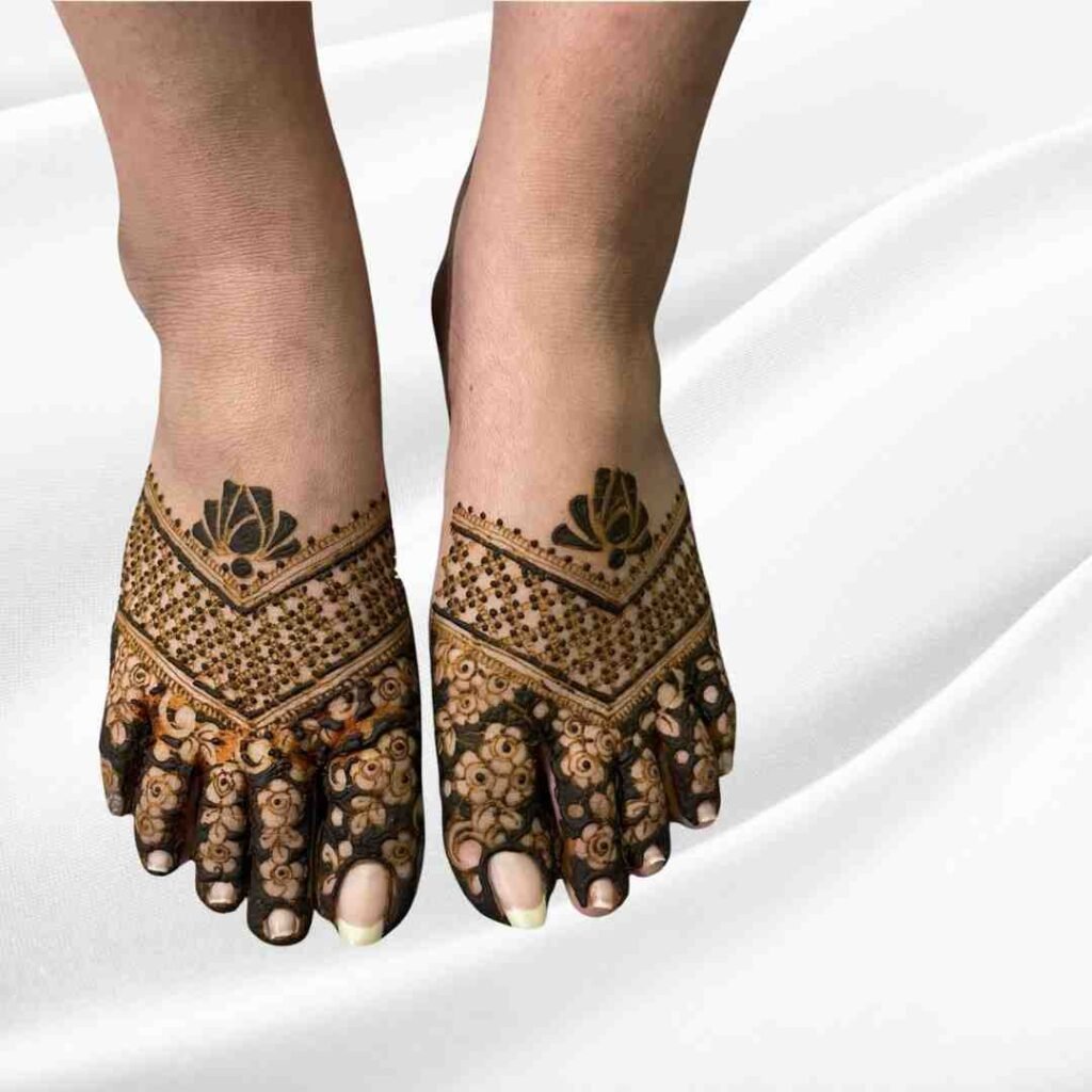 Simple Leg Mehndi Design Khafif