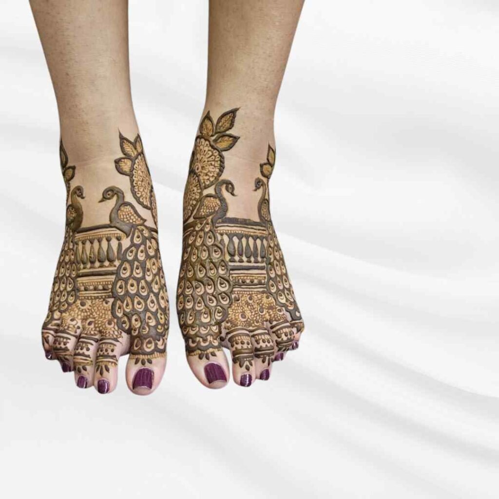 Simple Leg Mehndi Design Khafif