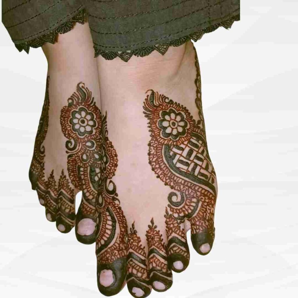Easy Leg Mehndi Design Khafif