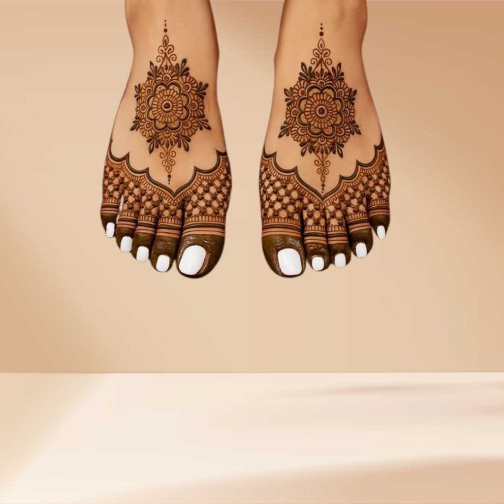 Leg Mehndi Design Khafif