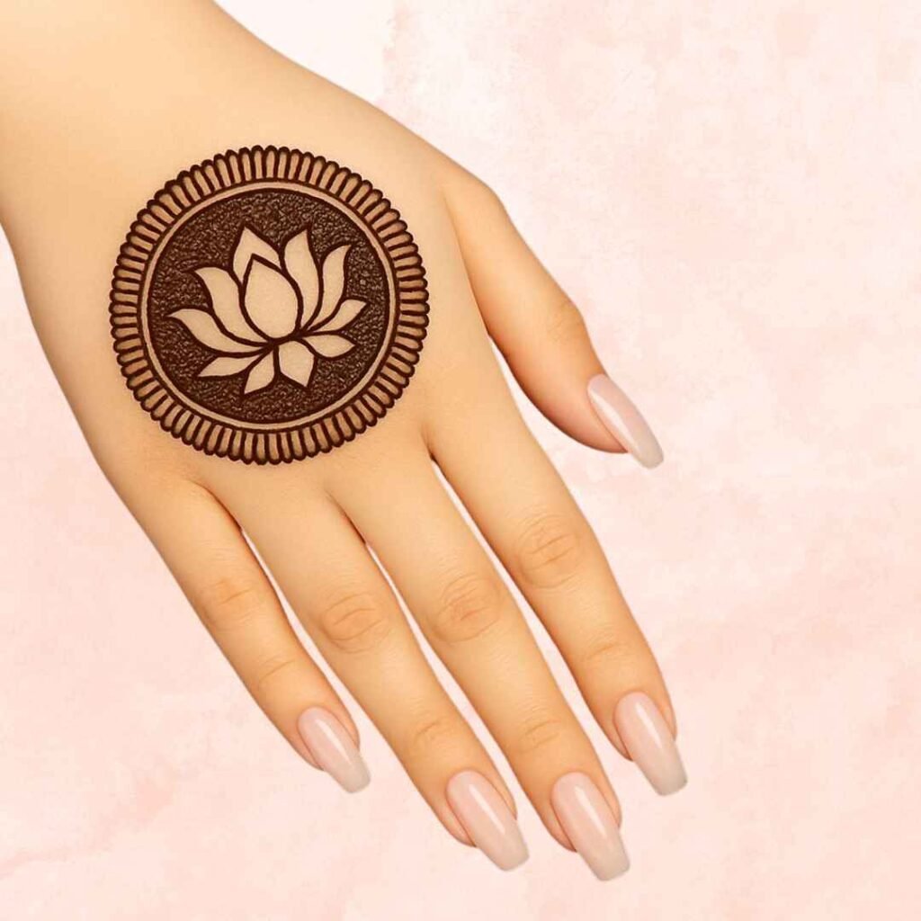 Lotus Flower Simple Lotus Mehndi Design