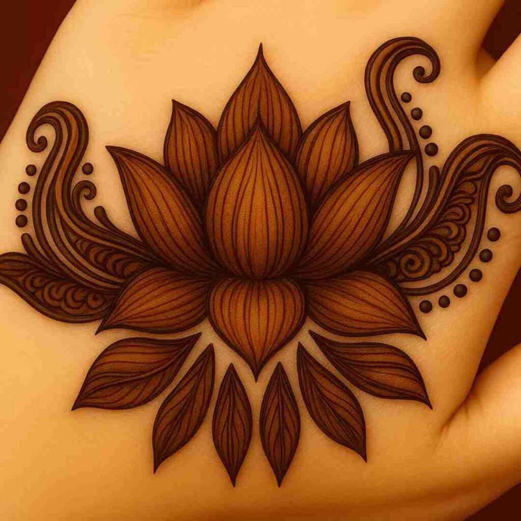 Simple Lotus Mehndi Design
