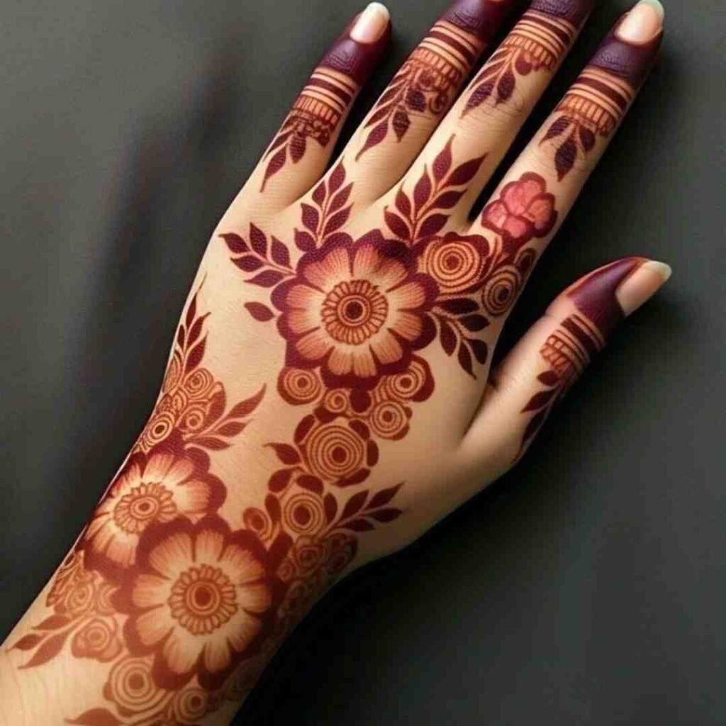 Easy Lotus Mehndi Design