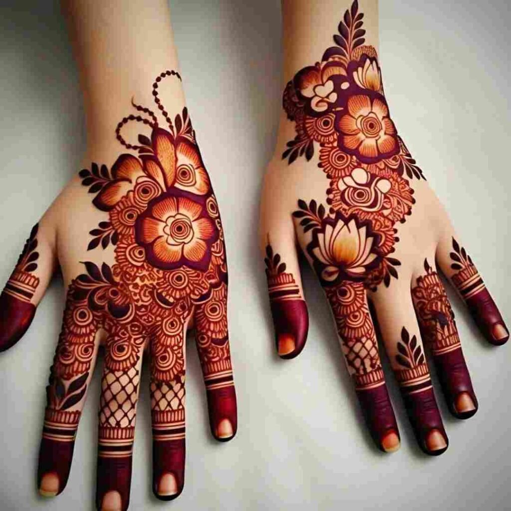 Easy Lotus Mehndi Design