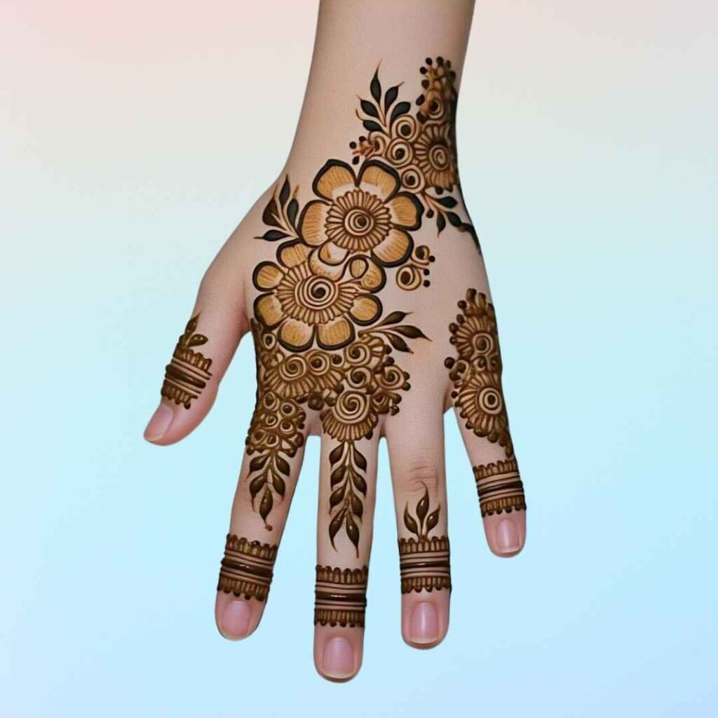 Easy Lotus Mehndi Design