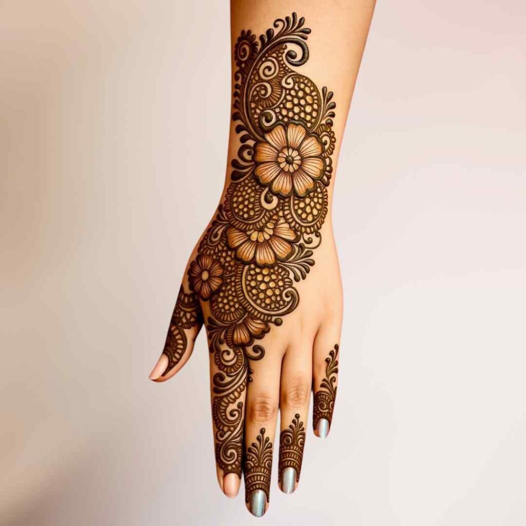 Easy Lotus Mehndi Design