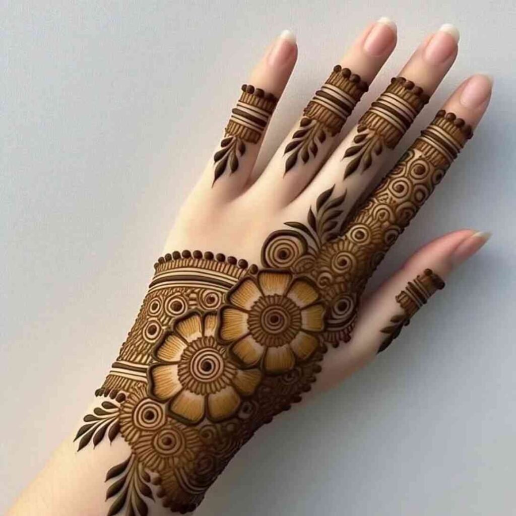 Easy Lotus Mehndi Design