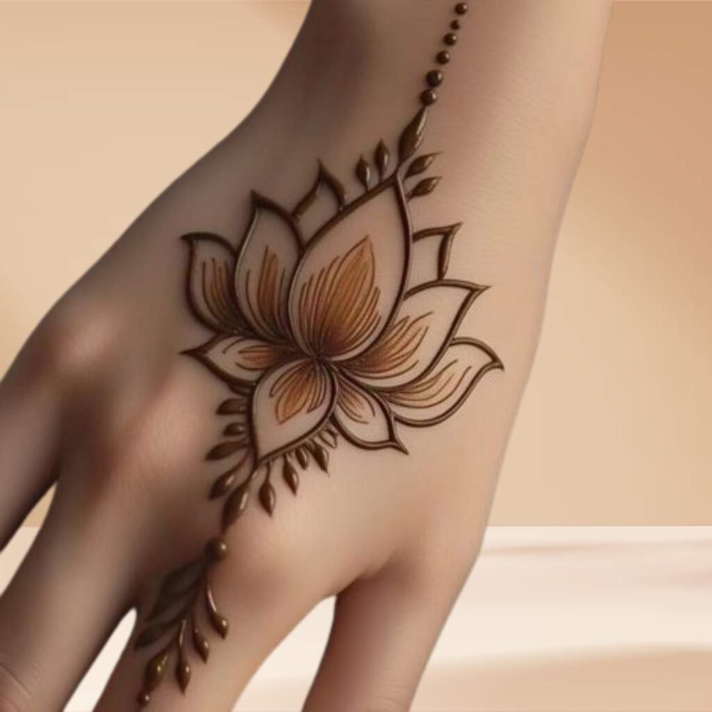 Lotus Flower Simple Lotus Mehndi Design