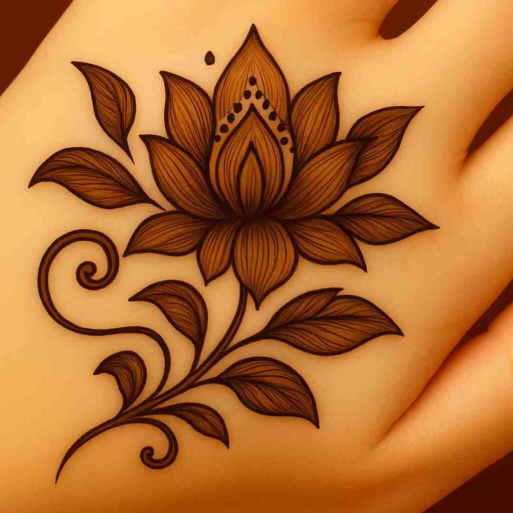 Lotus Flower Simple Lotus Mehndi Design