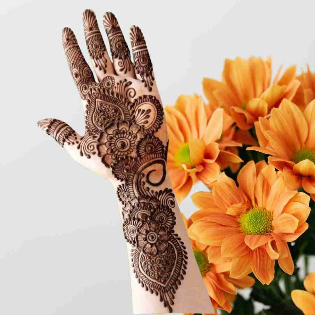 Very Easy Mehndi Design Front Hand