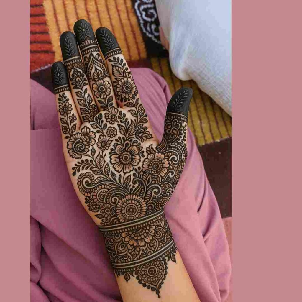 Simple Mehndi Design Front Hand