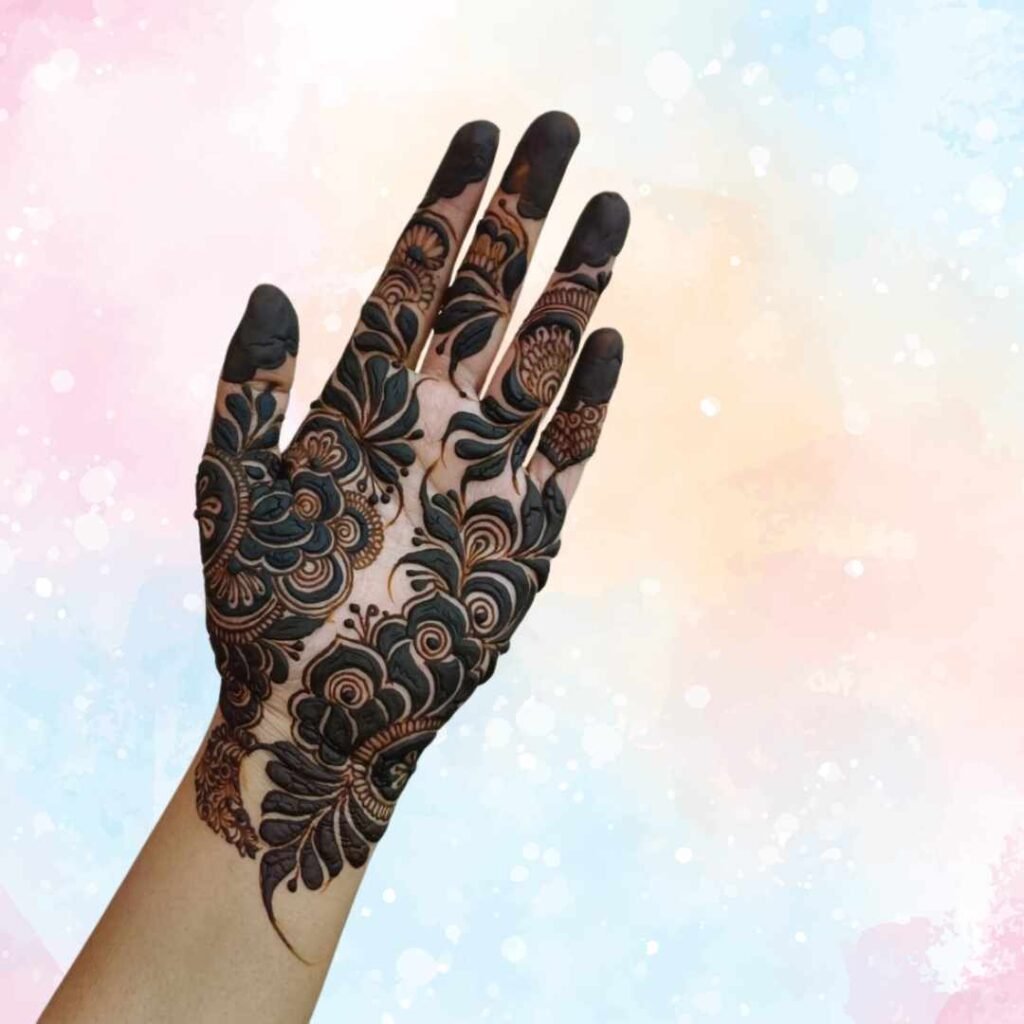 Simple Mehndi Design Front Hand
