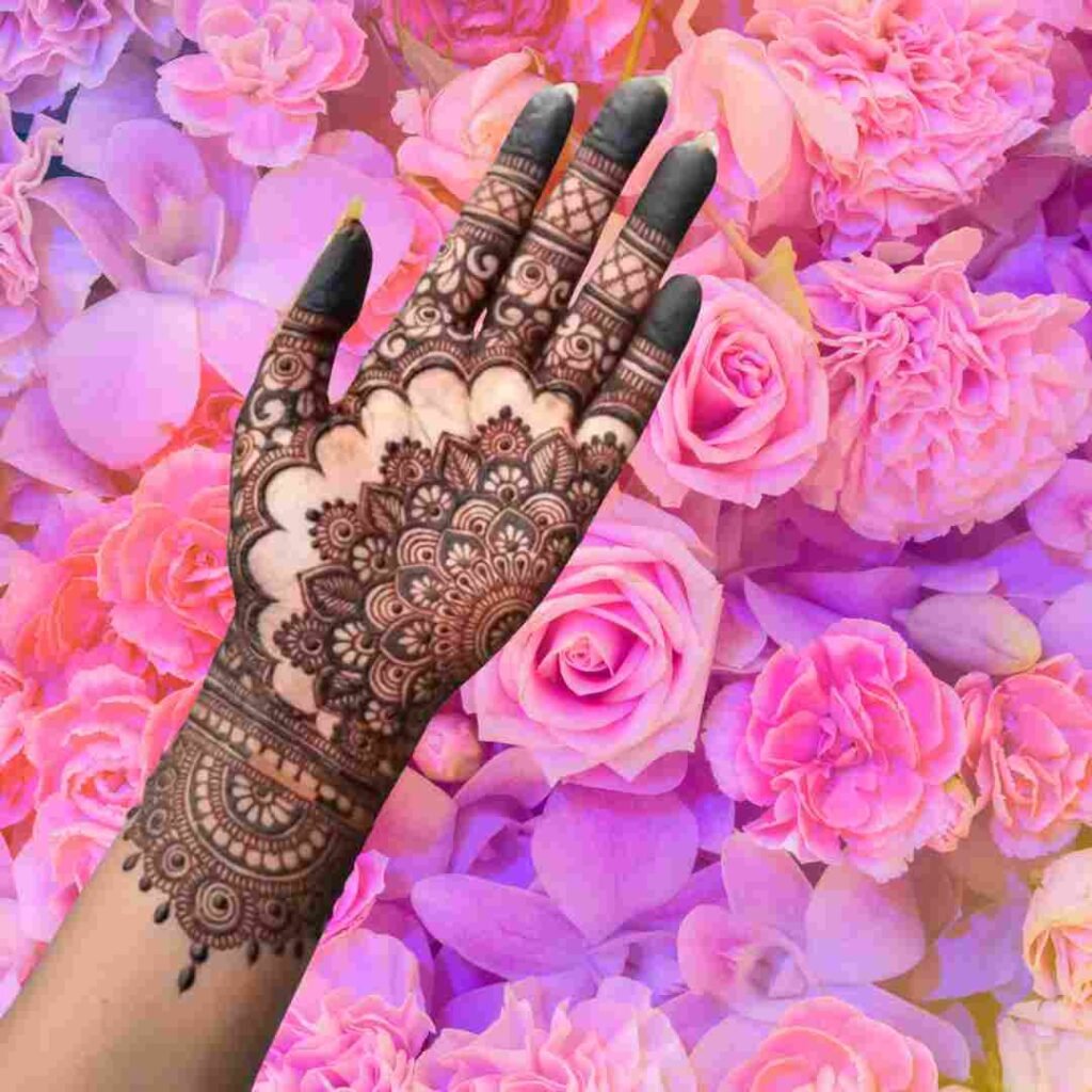 Simple Mehndi Design Front Hand