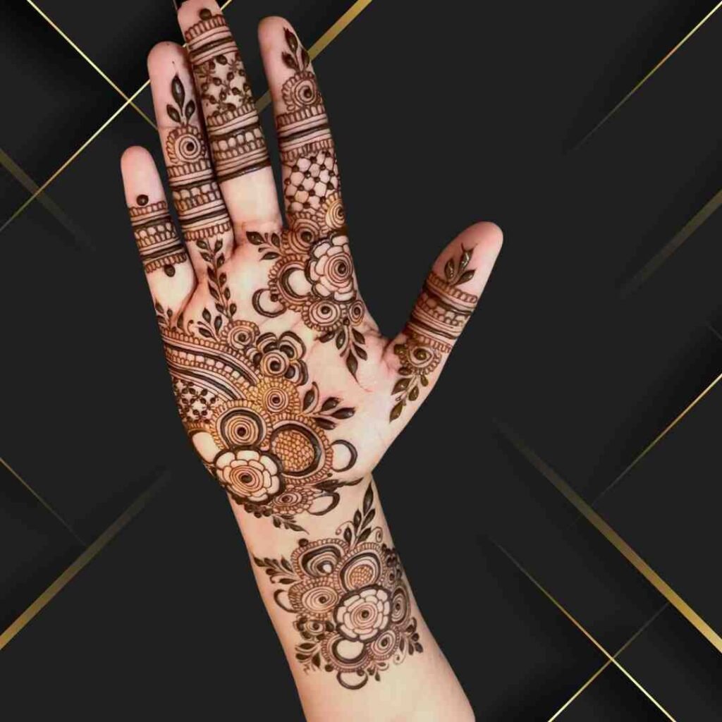 Aesthetic Mehndi Design Front Hand