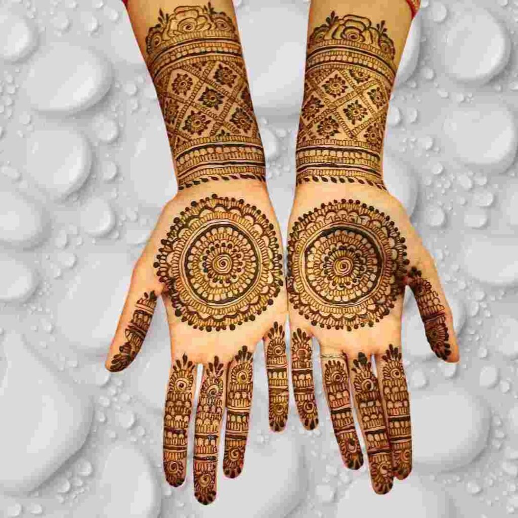 Pakistani Tikki Mehndi Design Front Hand 