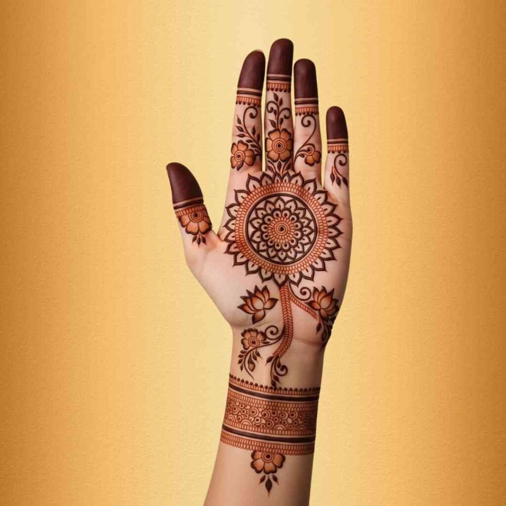 Gol Tikki Mehndi Design Simple