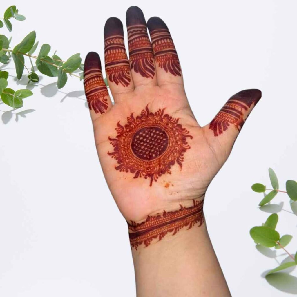 Pakistani Tikki Mehndi Design Front Hand 