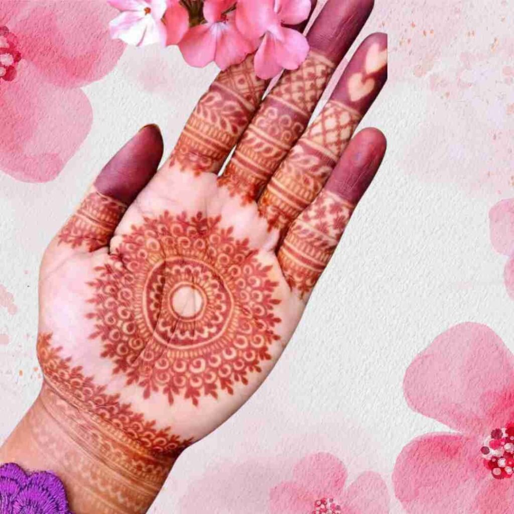 Pakistani Tikki Mehndi Design Front Hand 