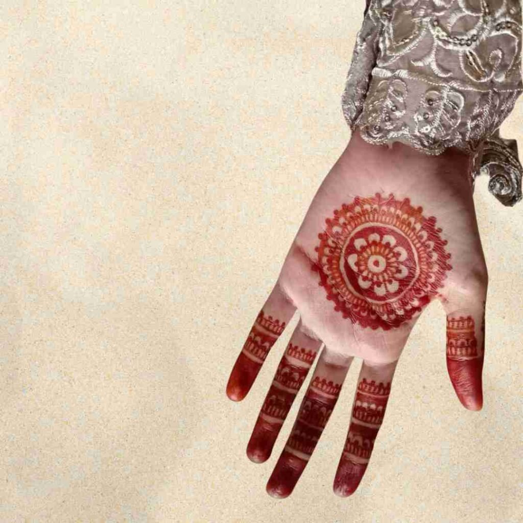 Pakistani Tikki Mehndi Design Front Hand 