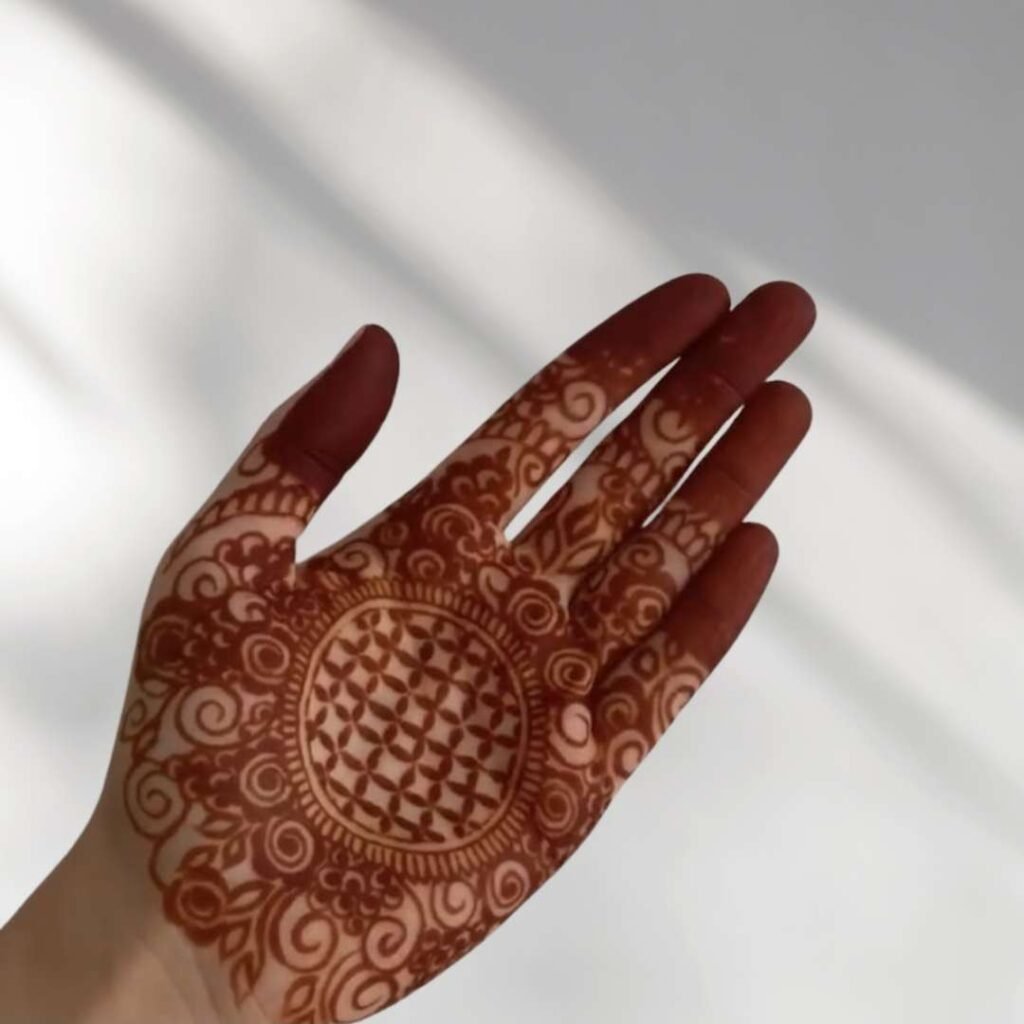 Pakistani Tikki Mehndi Design Front Hand 