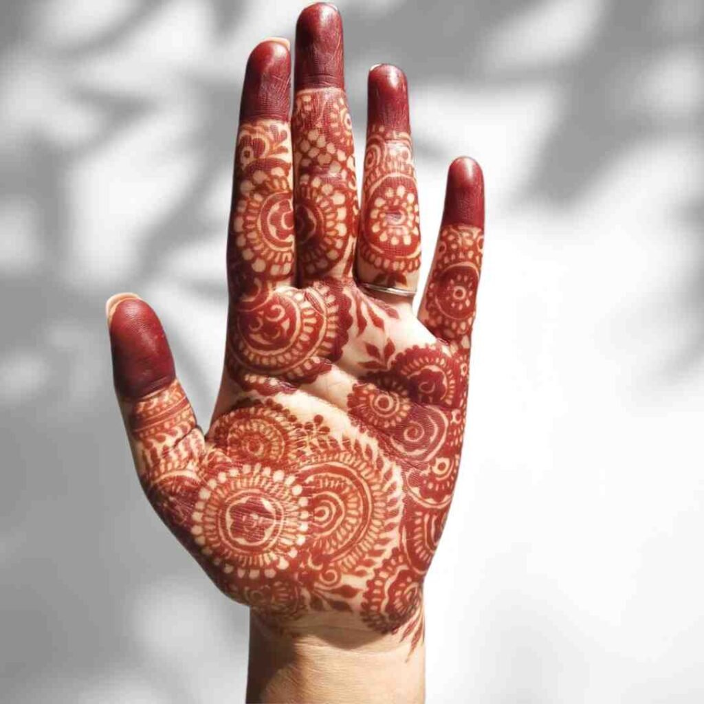 Pakistani Tikki Mehndi Design Front Hand 