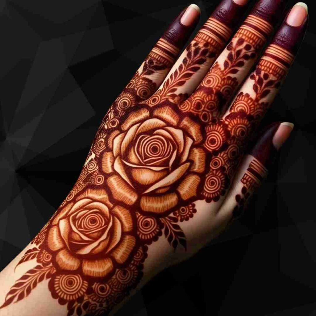 Simple Roes Mehndi Design