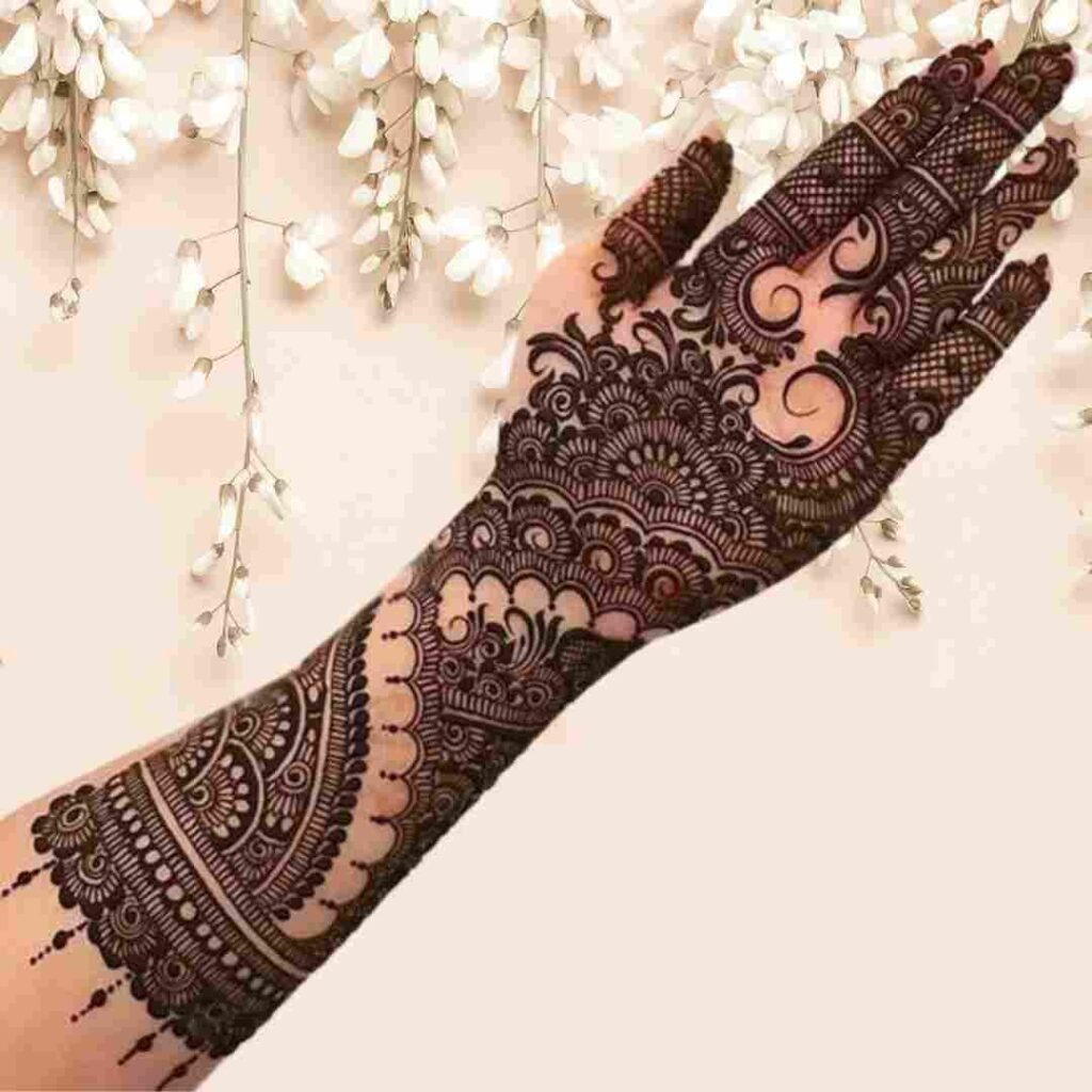 Punjabi Royal Front Hand Mehndi Design