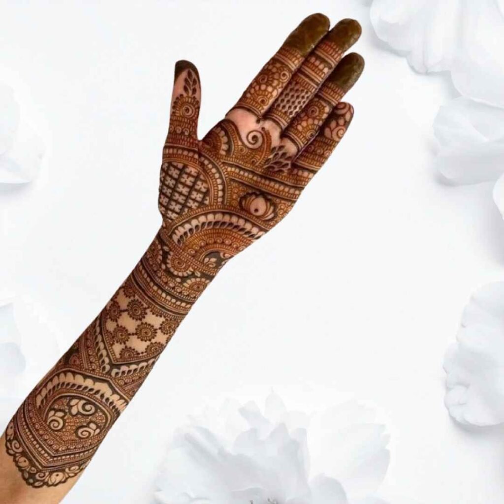 Punjabi Royal Front Hand Mehndi Design