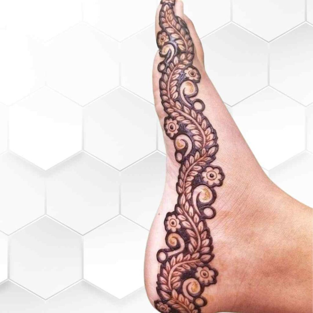 Side Leg Mehndi Design