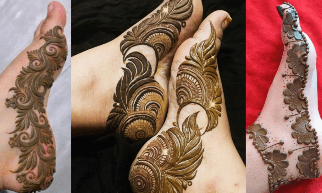 Side Leg Mehndi Design
