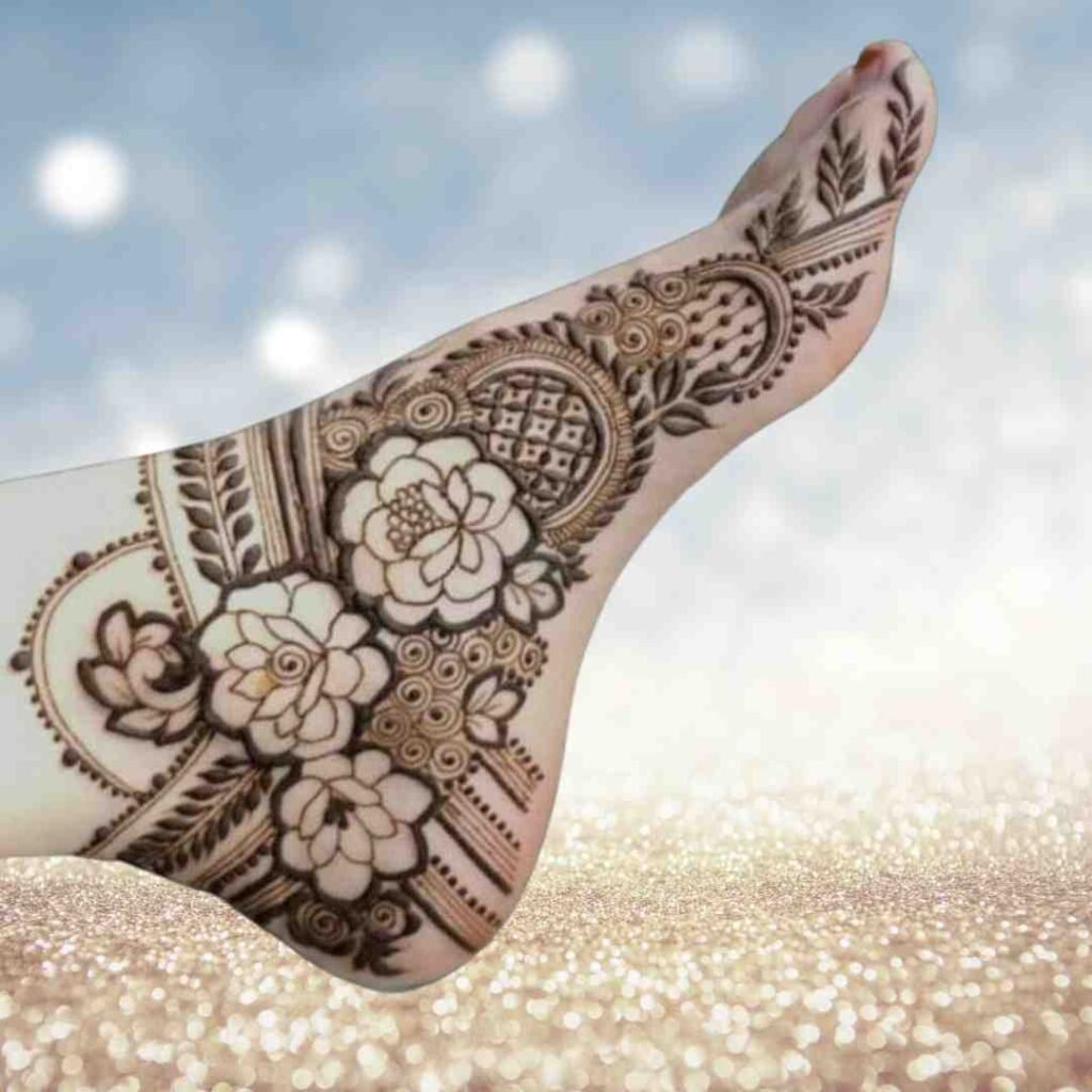 Simple Side Leg Mehndi Design