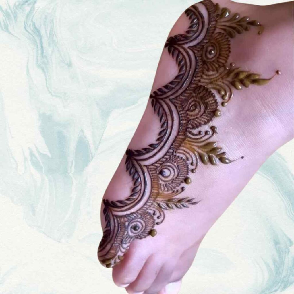 Simple Side Leg Mehndi Design