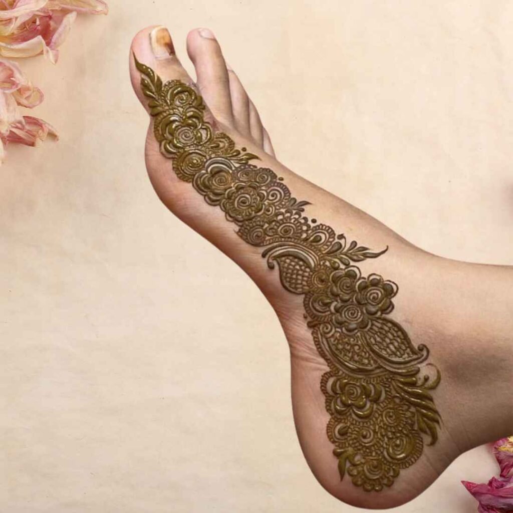 Side Leg Mehndi Design