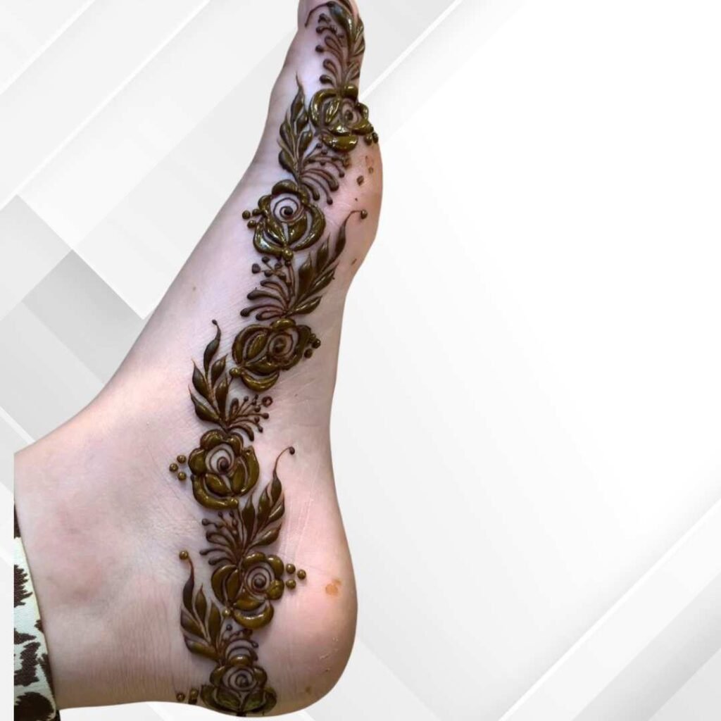 Side Leg Mehndi Design