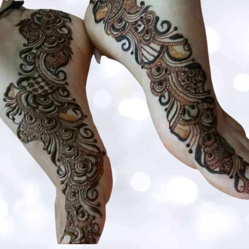 Side Leg Mehndi Design