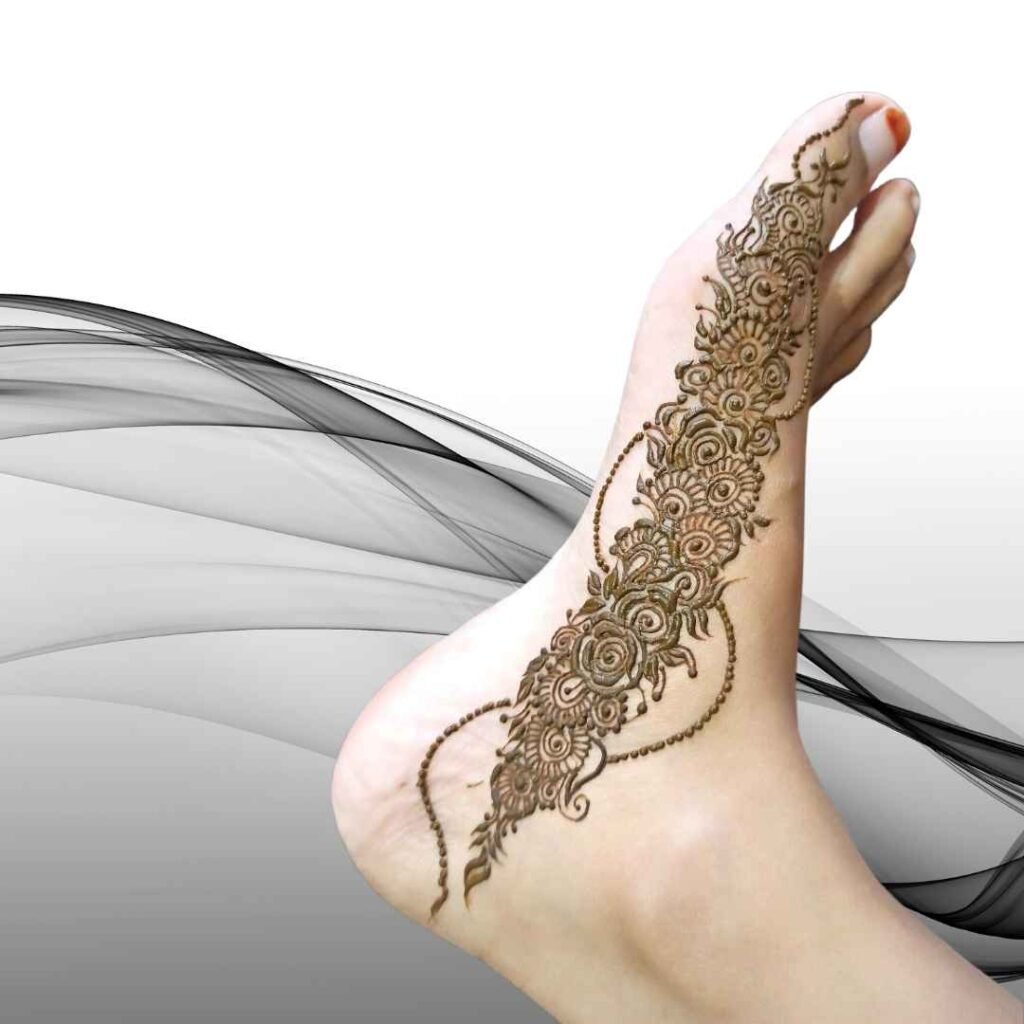 Side Leg Mehndi Design