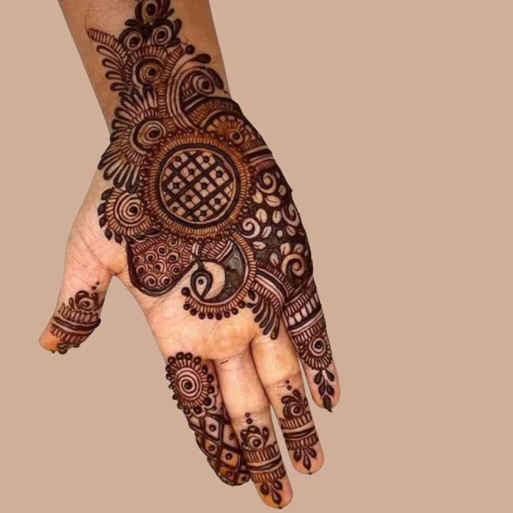 Front Hand Simple Mehndi Design for Kids