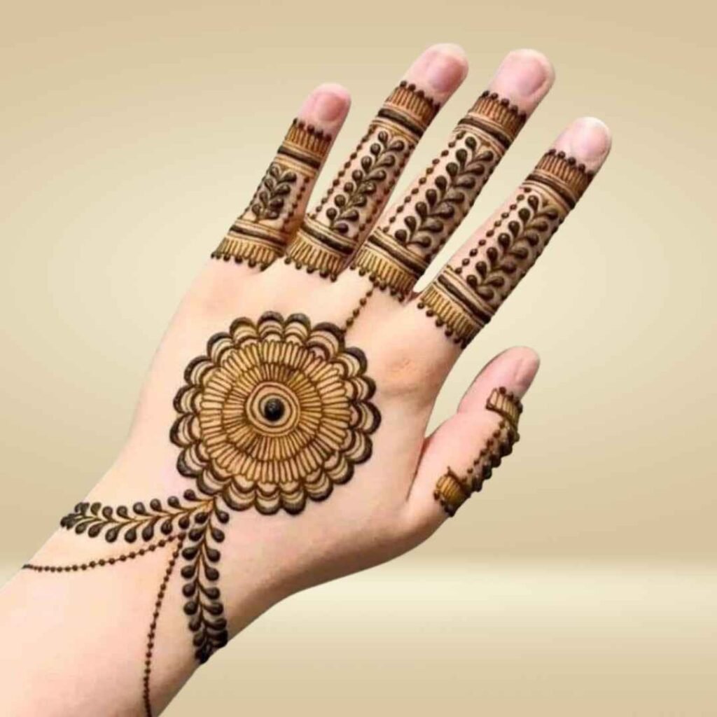 Front Hand Simple Mehndi Design for Kids