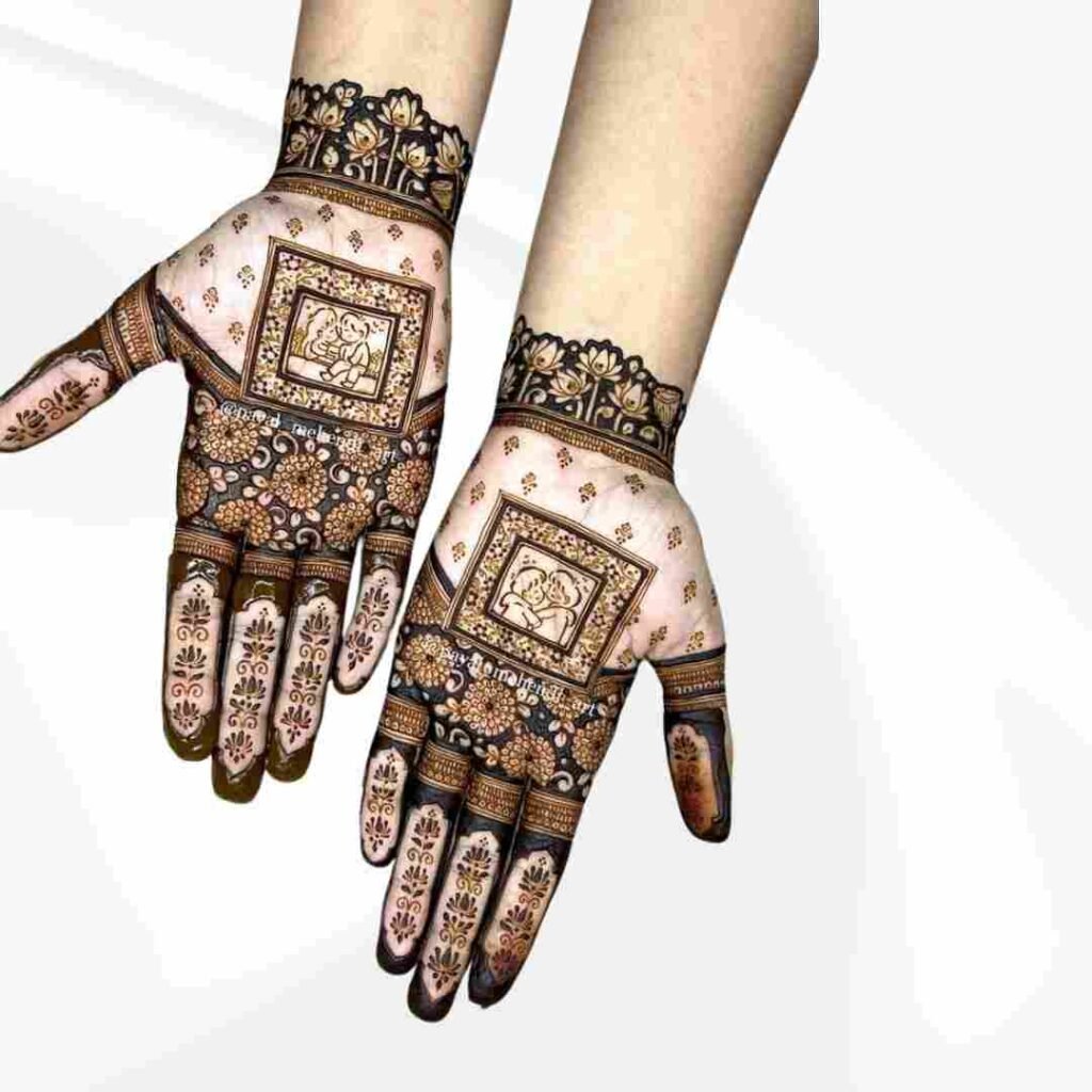 Square Tikki Mehndi Design
