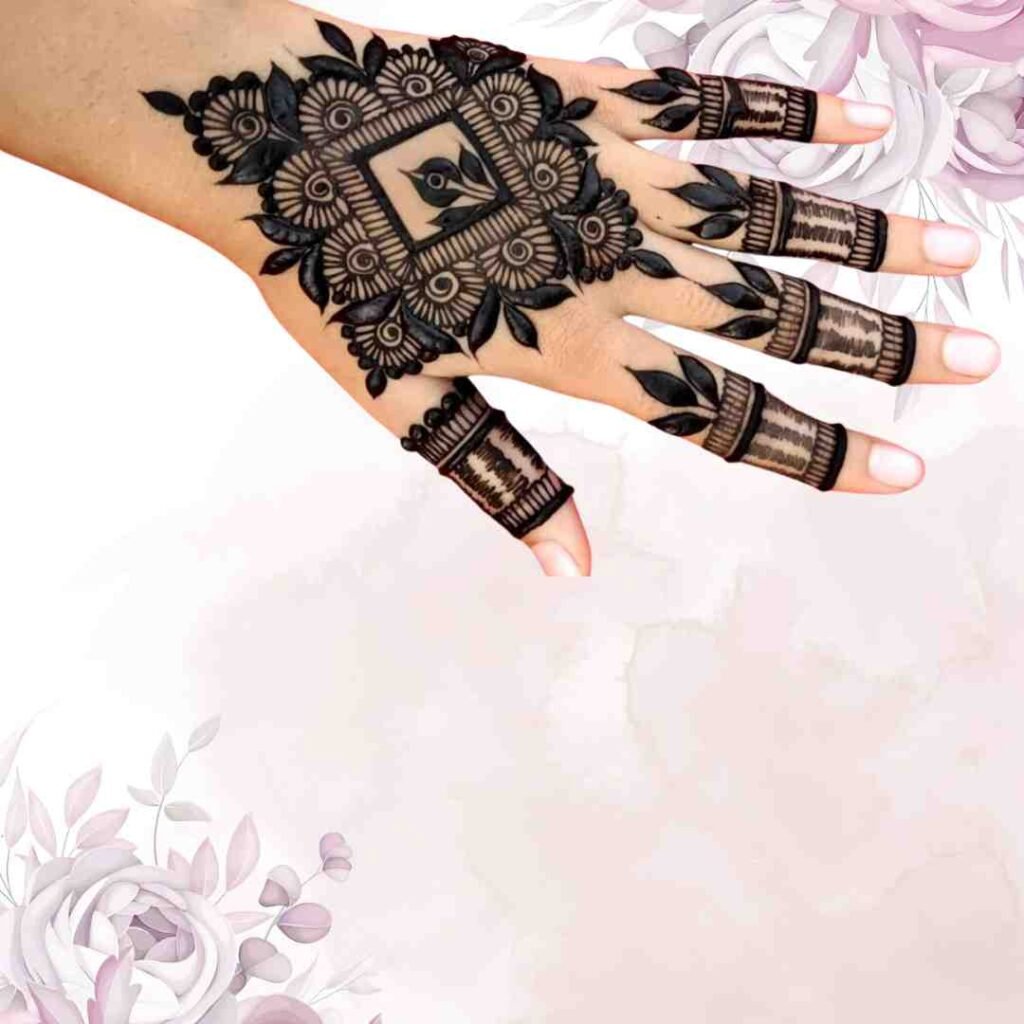  Kashees Square Tikki Mehndi Design