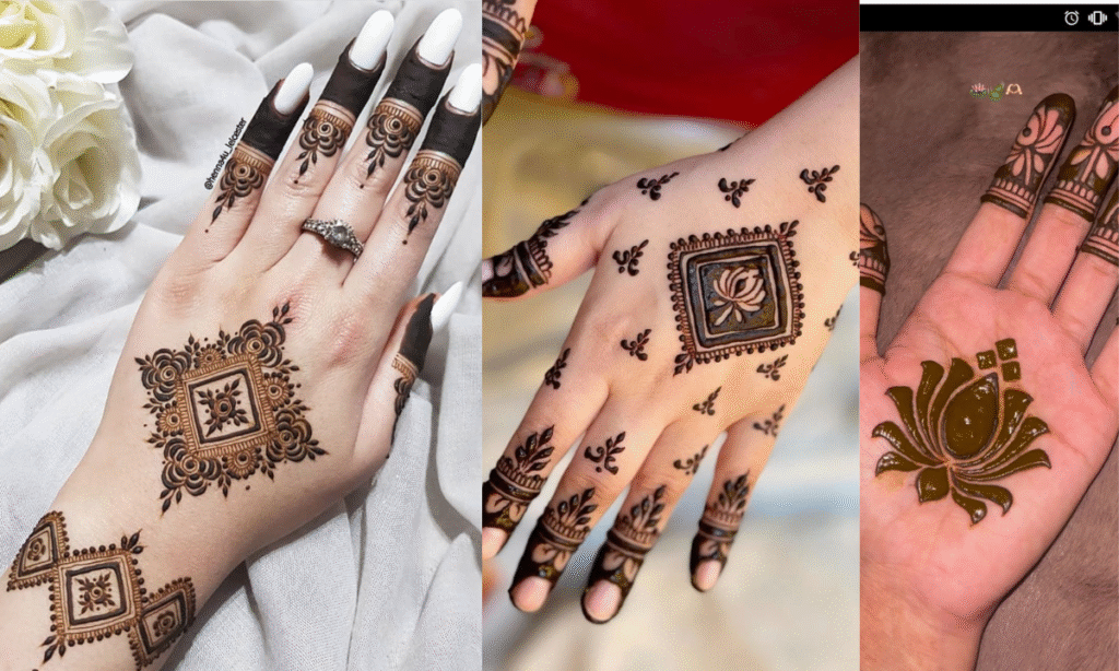 Square Tikki Mehndi Design