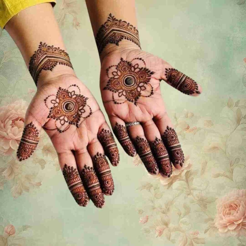  Kashees Square Tikki Mehndi Design